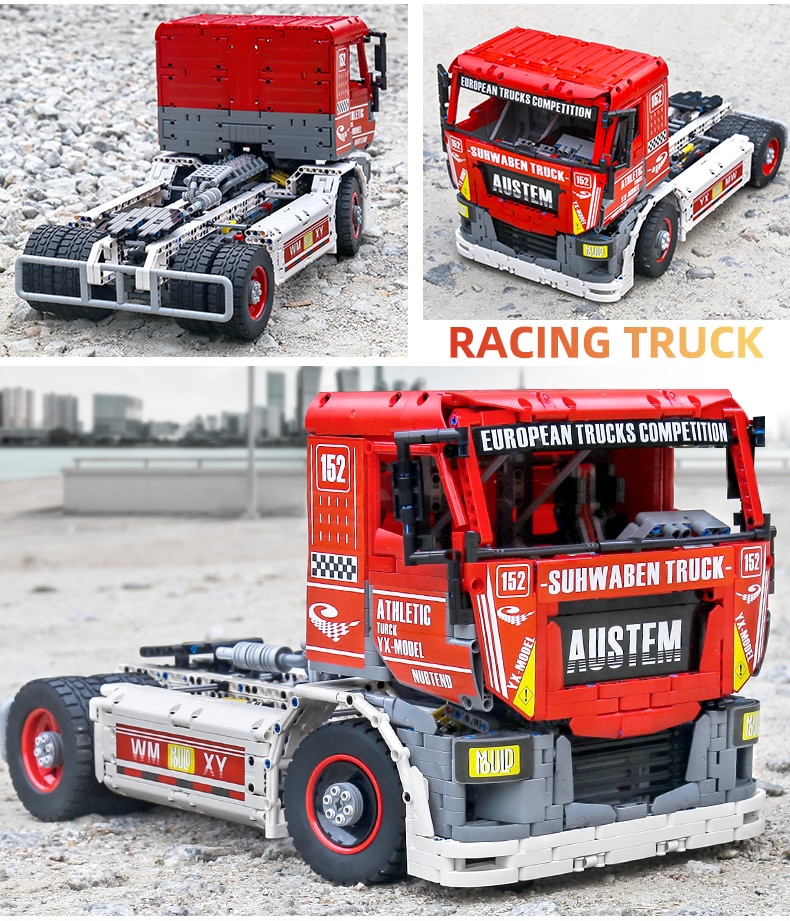 Đồ chơi Lắp ráp Mô hình siêu xe Mould King 13152Technic Car Model The MOC-27036 App Motorized Race Truck MkII