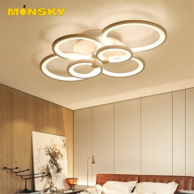 Đèn trần MONSKY - đèn ốp trần 6 cánh tròn 3 màu ánh sáng có điều khiển từ xa LIGHTING