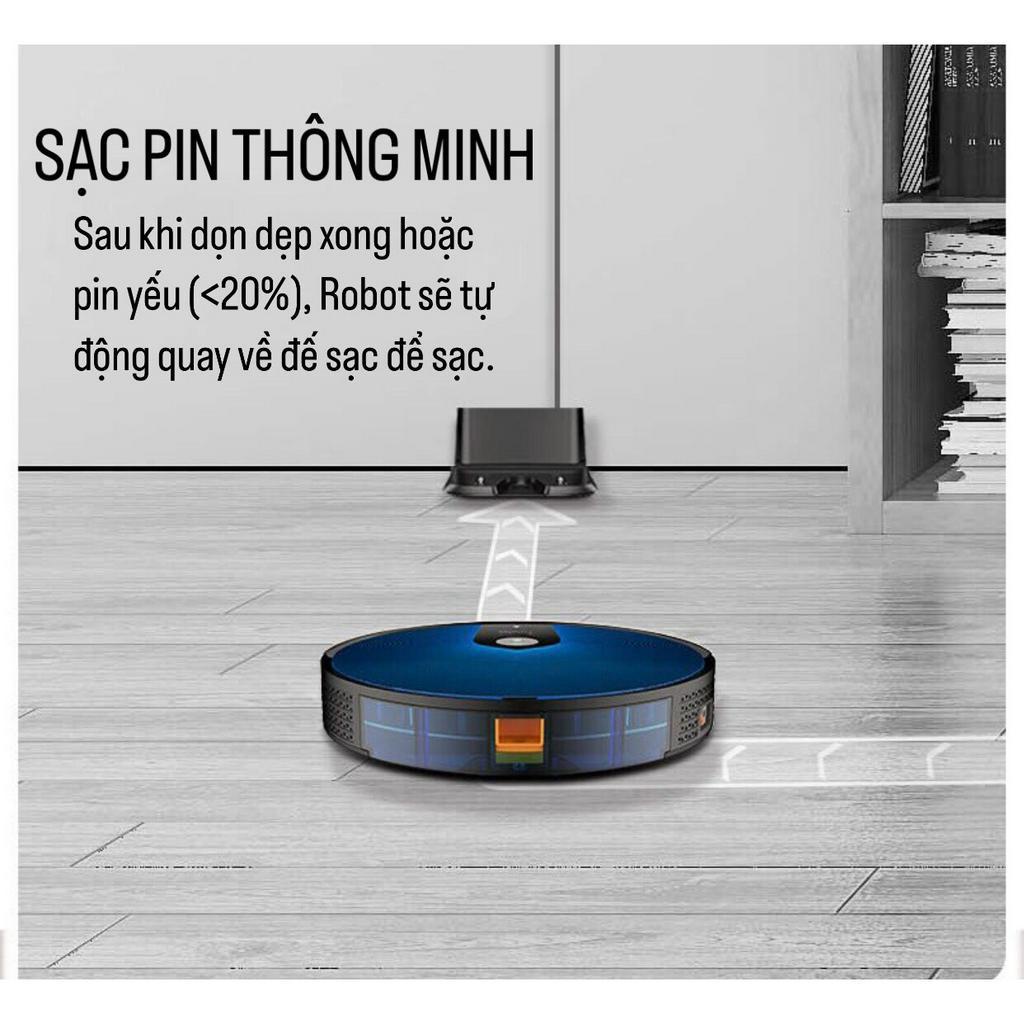 Robot Hút Bụi Lau Nhà Cao Cấp KAW, Tự Động Sạc Pin, Cảm Biến Chống Rơi, Chống Va Chạm, Khay Đựng Nươc Lớn | BigBuy360 - bigbuy360.vn