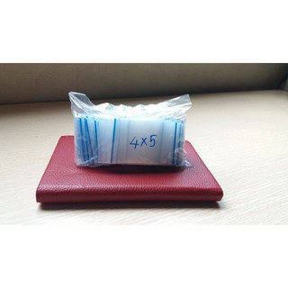 Túi zip mini nhỏ kt 4x5 cm viền xanh loại dày đẹp bịch 100 cái