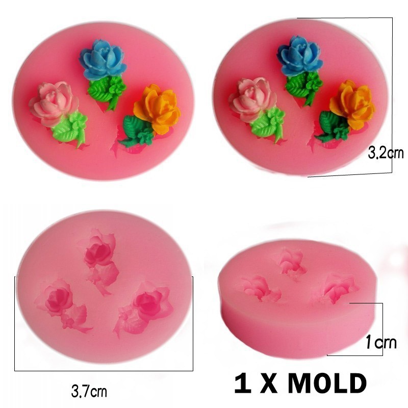 Khuôn Silicone Làm Bánh Tạo Hình Hoa Hồng Độc Đáo Tiện Dụng