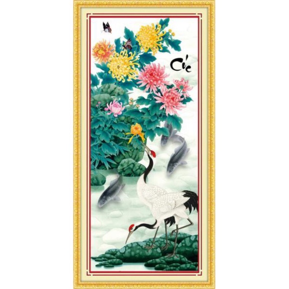 Tranh thêu chữ thập Cúc DLH-222840