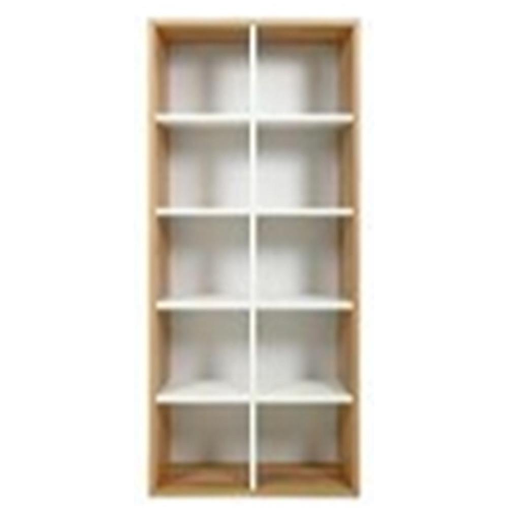HomeBase FURDINI Kệ gỗ ép có 10 ngăn đựng đồ ROMA Thái Lan W60xH180xD30cm màu trắng/gỗ