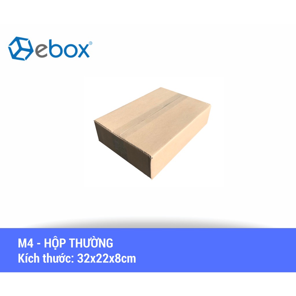 Hộp giấy carton size 32x22x8 cm (M4) - đựng quần áo, sách khổ A4, khung ảnh, tranh, giấy a4
