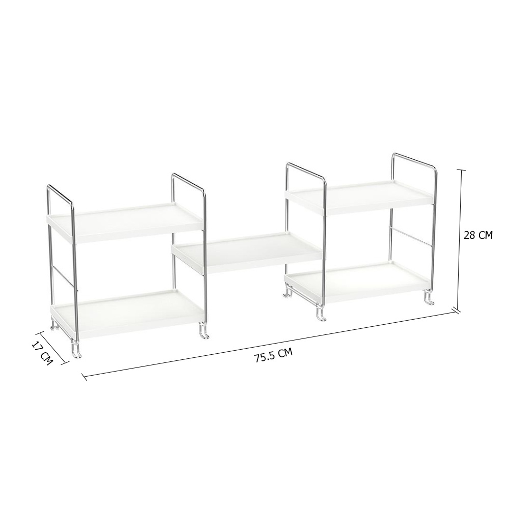 HomeBase KECH Kệ bếp 5 tầng XCB6440 W75.5xD17xH28cm màu trắng