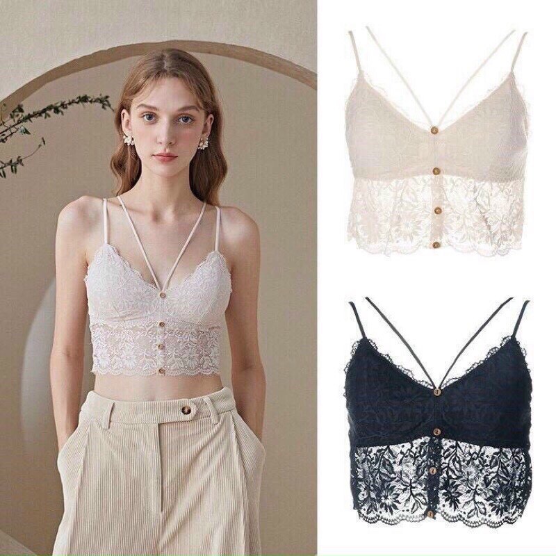 Áo ngực ren 2 dây có khuy cài siêu sang chảnh mã 2404