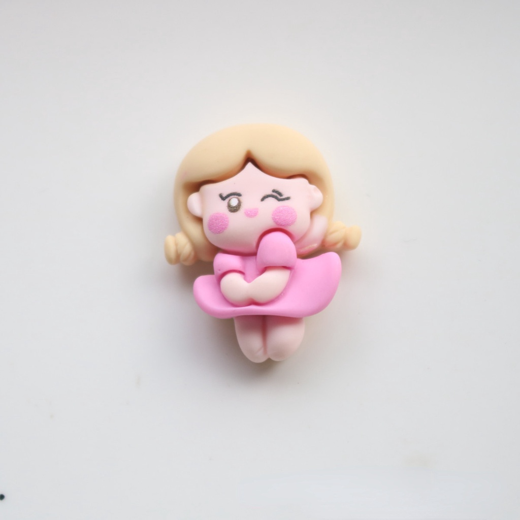 Set 10 Phụ Kiện Trang Trí Giá Đỡ Điện Thoại Hình Cô Gái Hoạt Hình Xinh Xắn