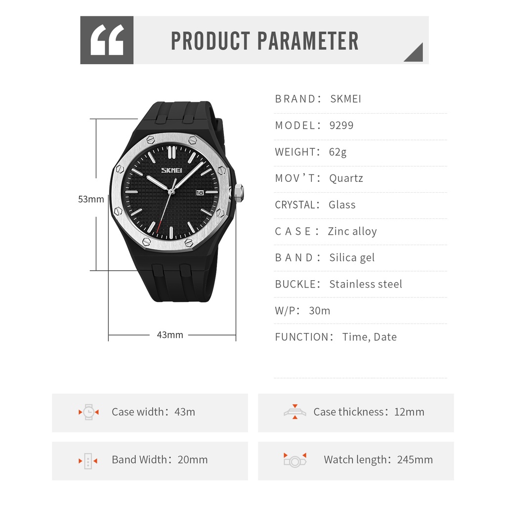 Đồng Hồ Thể Thao SKMEI 9299 Chống Nước Với Dây Đeo Silicon