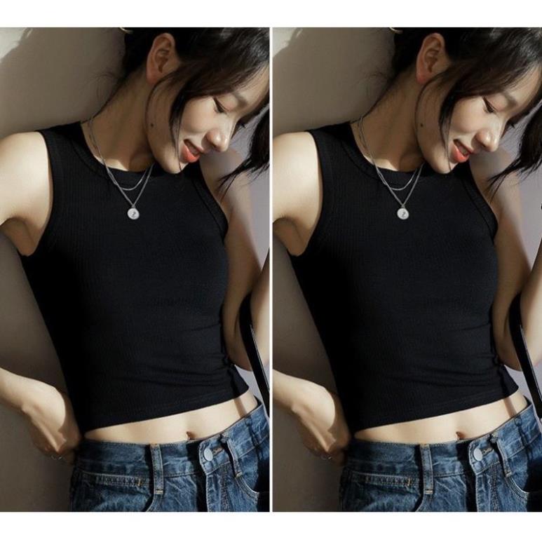 Áo Ba Lỗ Nữ Dáng Croptop Cotton Tăm Xuất Khẩu Siêu Mềm