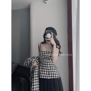 Set dạ tweed houndstooth mimee