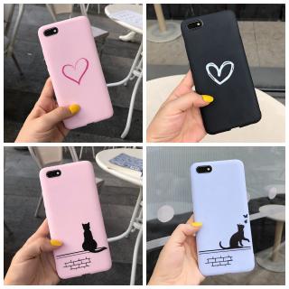 Ốp điện thoại silicon mềm bề mặt nhám họa tiết trái tim cho Huawei Y3 Y5 Y6 Pro 2017 Y5 Lite Y7 Y6 Prime 2018