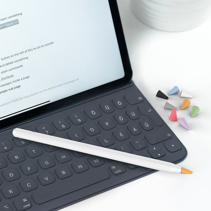 Bảo Vệ Đầu Bút táo Pencil 1 2 Bộ 8 Đầu Silicone Aha Style táo Pencil Silicone Tip Cover