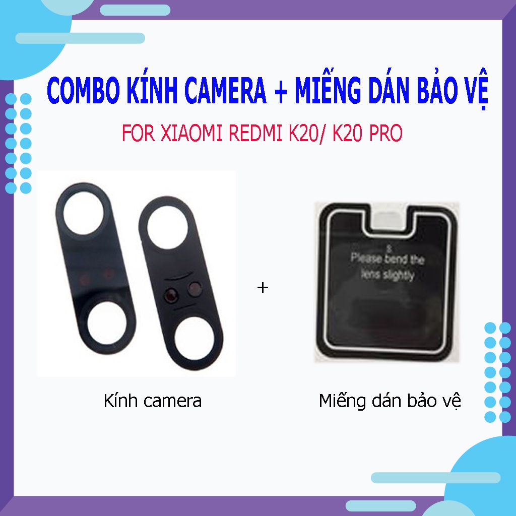 Kính camera sau Xiaomi Redmi K20 / K20 Pro - Tặng kèm miếng dán bảo vệ