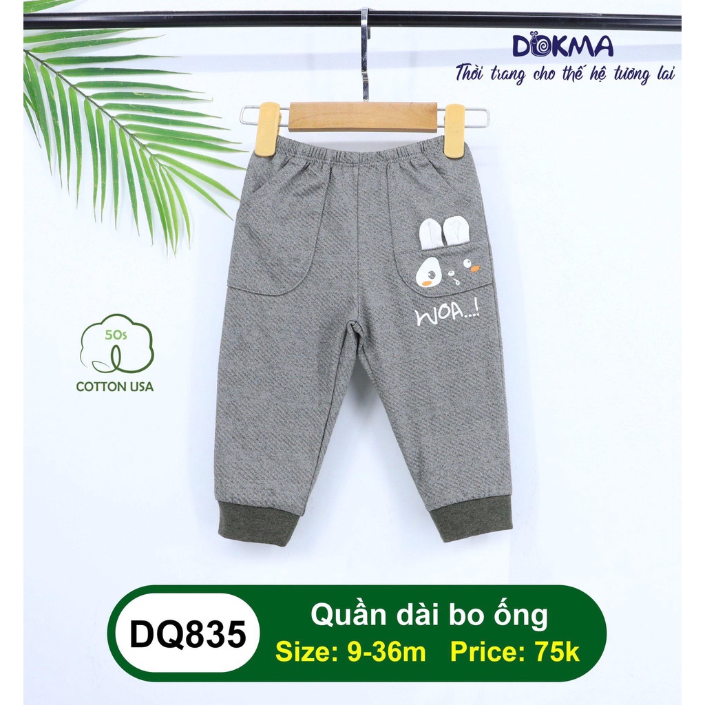 (6-36M) Quần dài bo ống vải cotton mỏng cho bé yêu - DOKMA