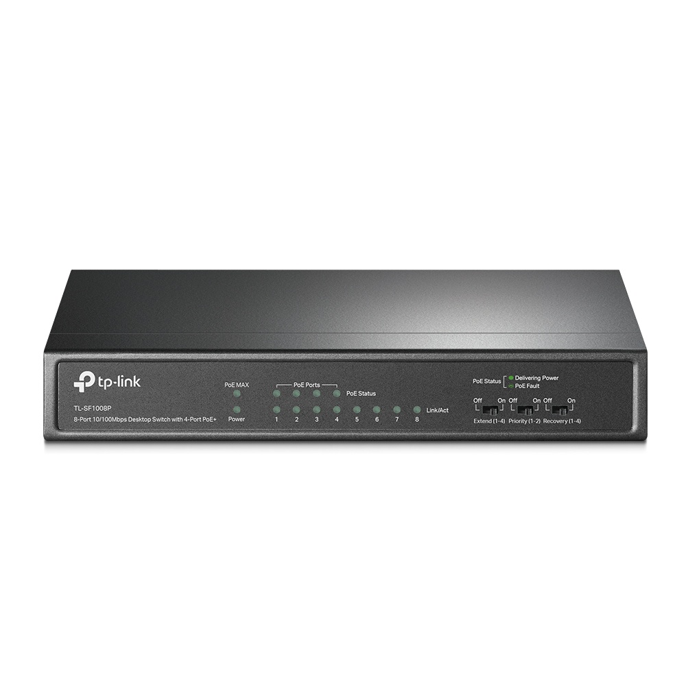 Switch Để Bàn 8 cổng 10/100Mpbs TP-Link TL-SF1008P với 4 cổng PoE+