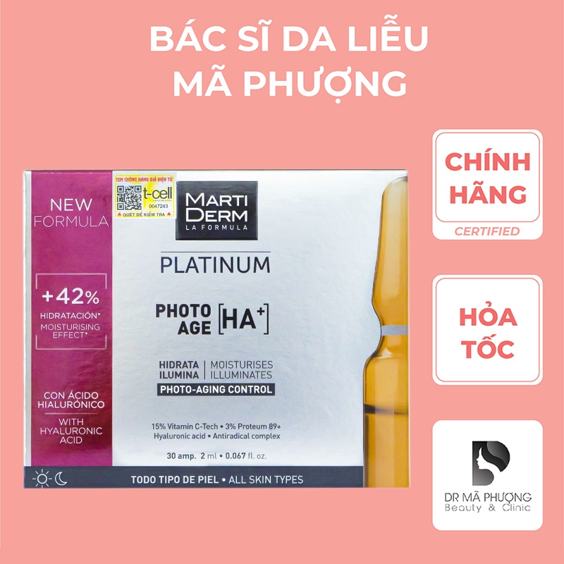 (ỐNG LẺ) Tinh chất dưỡng ẩm, sáng da và chống lão hóa Martiderm Photo Age HA+ chứa 15% Vitamin C ( ỐNG LẺ )
