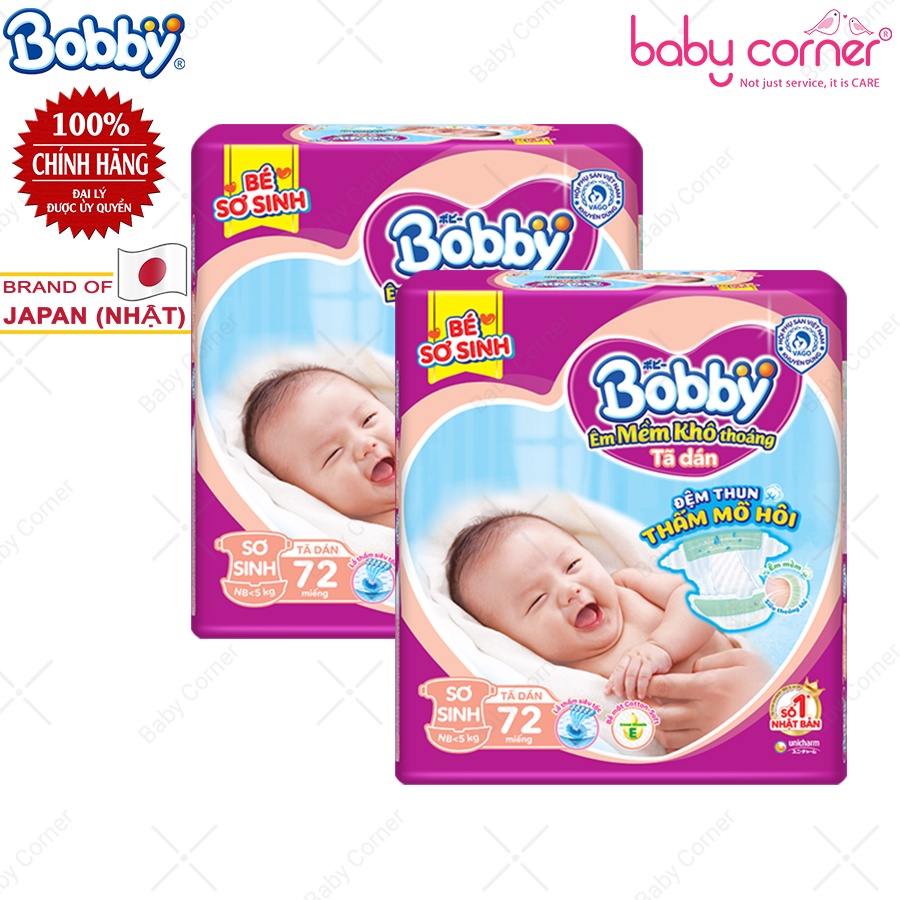 [Combo 2 Gói] Tã Dán/ Tã Quần Siêu Thấm Bobby Newborn, S56, M76, L68, XL62, XXL56