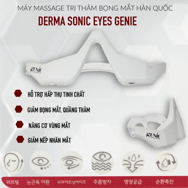 Máy Massage Mắt Genie Derma Sonic Eyes 360 Giảm Bọng Mắt Quầng Thâm