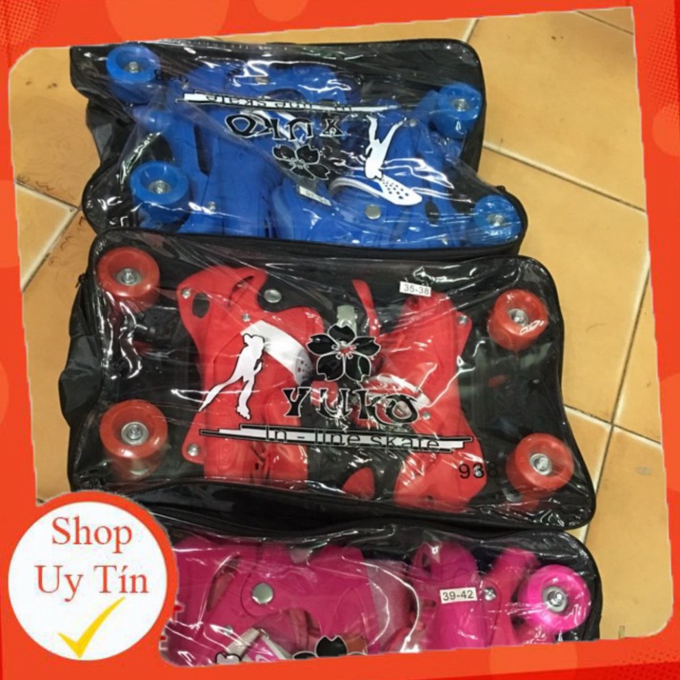 🌻💧 Giầy trượt patin 4 bánh cho bé🌻 Giày trượt patin trẻ em 2 hàng bánh đi được luôn có size cho bé từ 5-14 tuổi