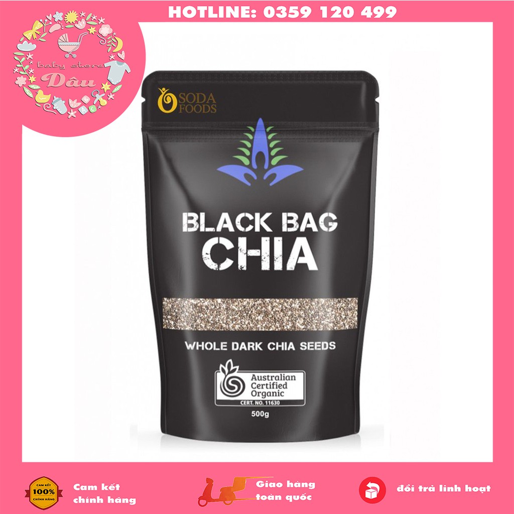 Hạt chia Úc Black Bag Chia túi 500g - Hạt chia hữu cơ Úc