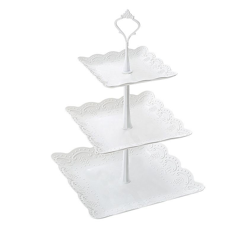 Khay đựng trái cây, bánh 3 tầng vuông 37x24cm,,,