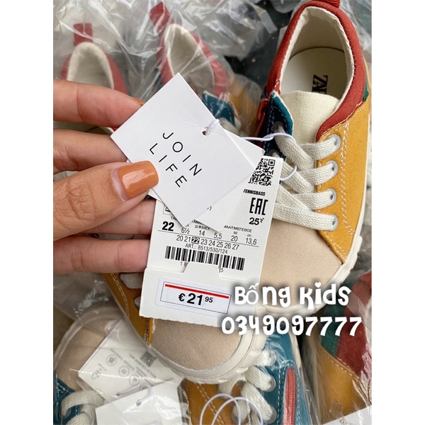 Giày Sneakers Bé Trai Phối Màu Cotton ZR