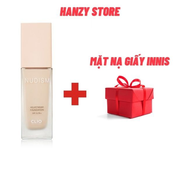 Kem nền Clio Nudism V.elvet Wear Foundation Che khuyết điểm, kiềm dầu hiệu quả - HanZy Store | BigBuy360 - bigbuy360.vn