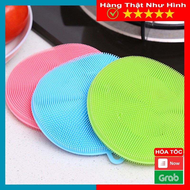 Miếng Rửa Chén, Bát Silicon, Nhấc Nồi, Lót Xoong, Bền, Mềm Mại Tiện Lợi Có Móc - MTDDT