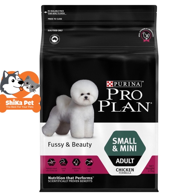 Purina Pro Plan Small&amp;Mini Adult Fussy &amp; Beauty - Thức Ăn Hạt Cao Cấp Dành Cho Chó Kén Ăn &amp; Dưỡng Lông 2.5kg