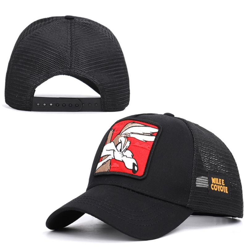 Mũ Lưỡi Trai Phối Lưới Thoáng Khí Thêu Hình Động Vật Dễ Điều Chỉnh Cho Nam Và Nữ