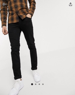 Quần jean nam PULL&BEAR đen trơn - JUSTINSHOP