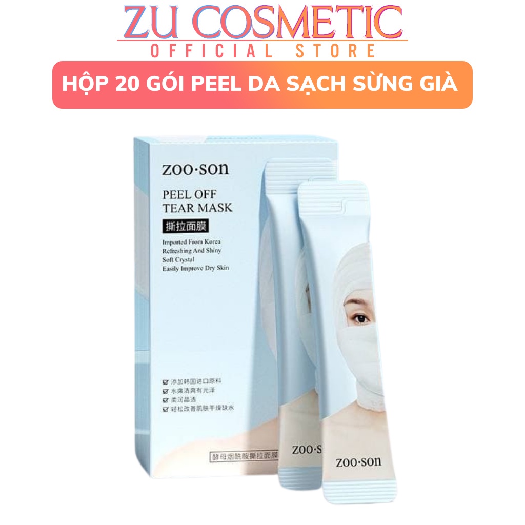 HỘP 20 GÓI Peel sạch sừng già, làm thoáng lỗ chân lông, nếp da trở nên mượt mà, tươi mới, đồng thời dưỡng da trắng sáng