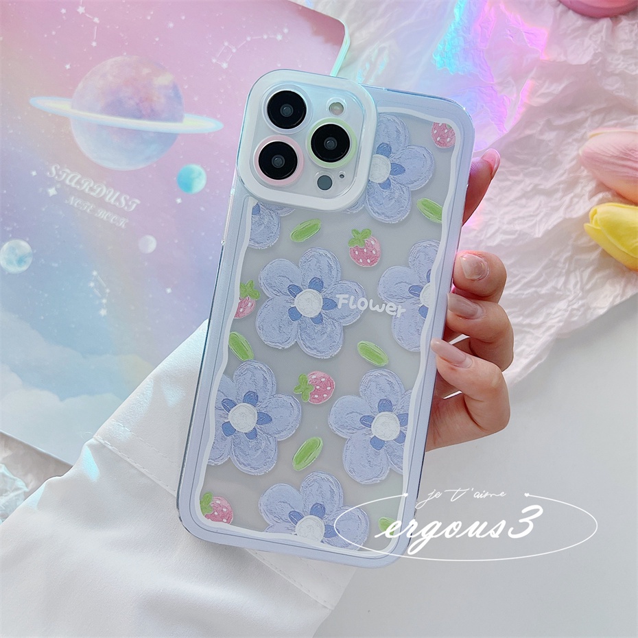 Ốp Điện Thoại Dẻo Trong Suốt Họa Tiết Hoa Xinh Xắn Cho iPhone 13 12 11 Pro Max SE2020 X XR Xs Max 7 8 Plus