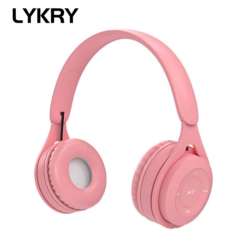 Tai Nghe Không Dây Lykry Bluetooth Âm Thanh Bass Stereo Màu Macaron Có Mic