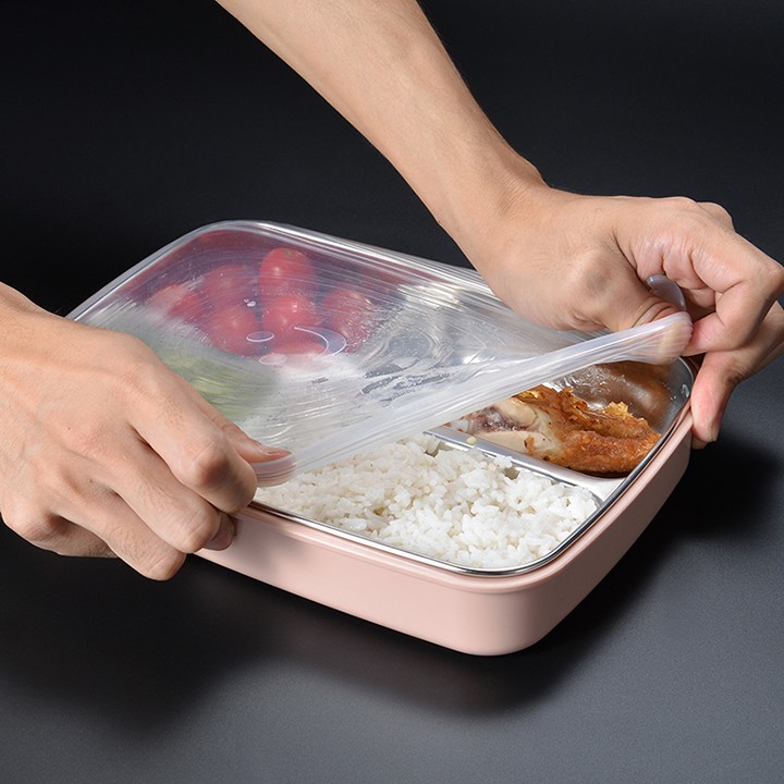 Bộ 6 nắp đậy silicon nhiều kích cỡ để trong lò vi sóng và tủ lạnh tiện lợi an toàn TT -HOME