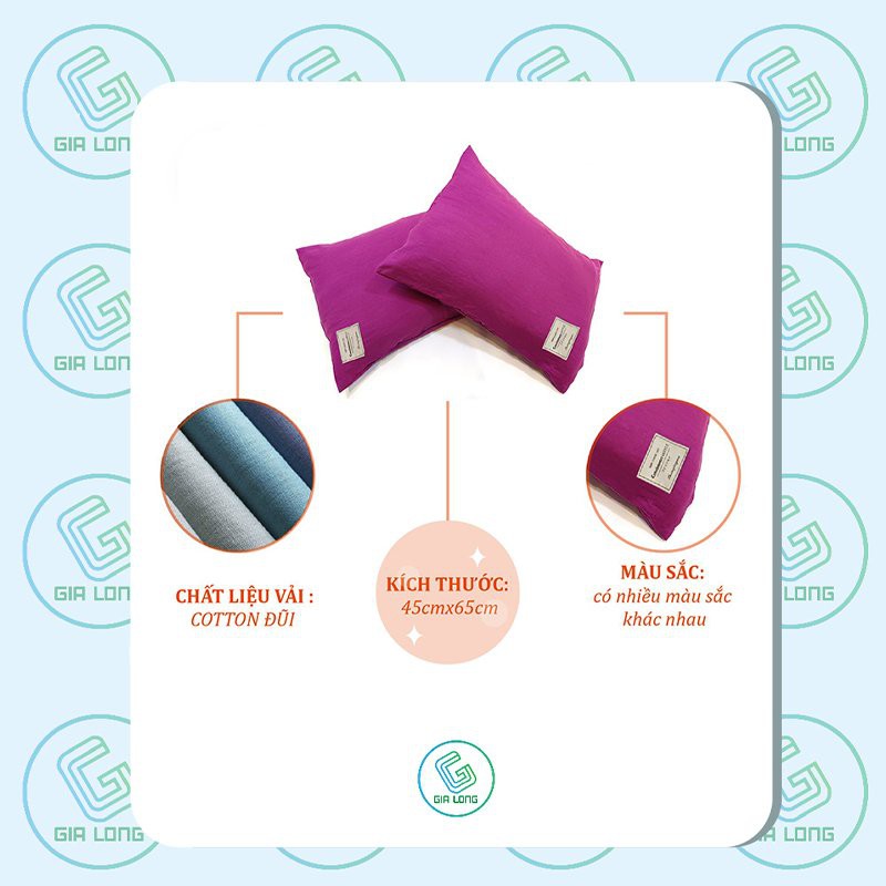 Vỏ gối nằm 💖45x65💖 vỏ gối, bao gối cotton đũi An Như Bedding | BigBuy360 - bigbuy360.vn