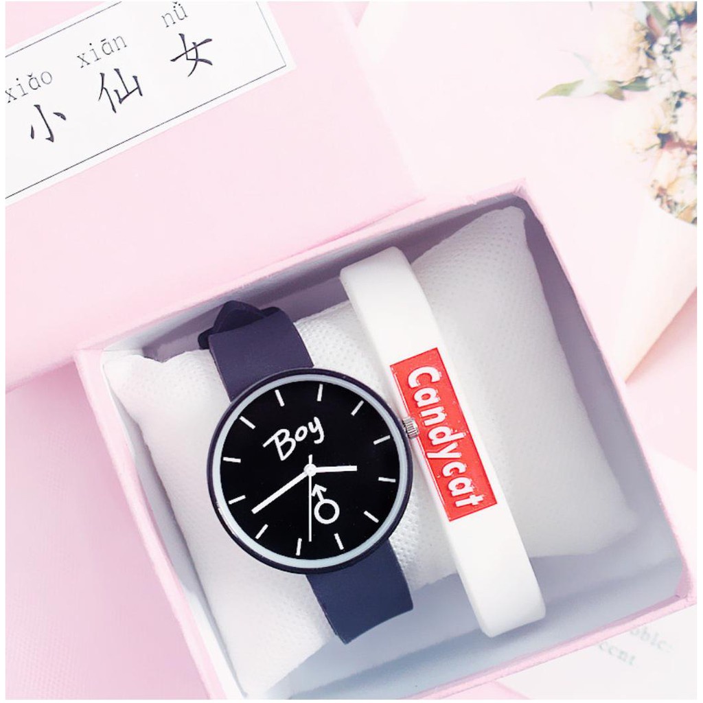 [Cực Đẹp] Đồng Hồ Nữ Dây Caosu Boy Girl Nhiều Màu Phong Cách Hàn Quốc - Hazo