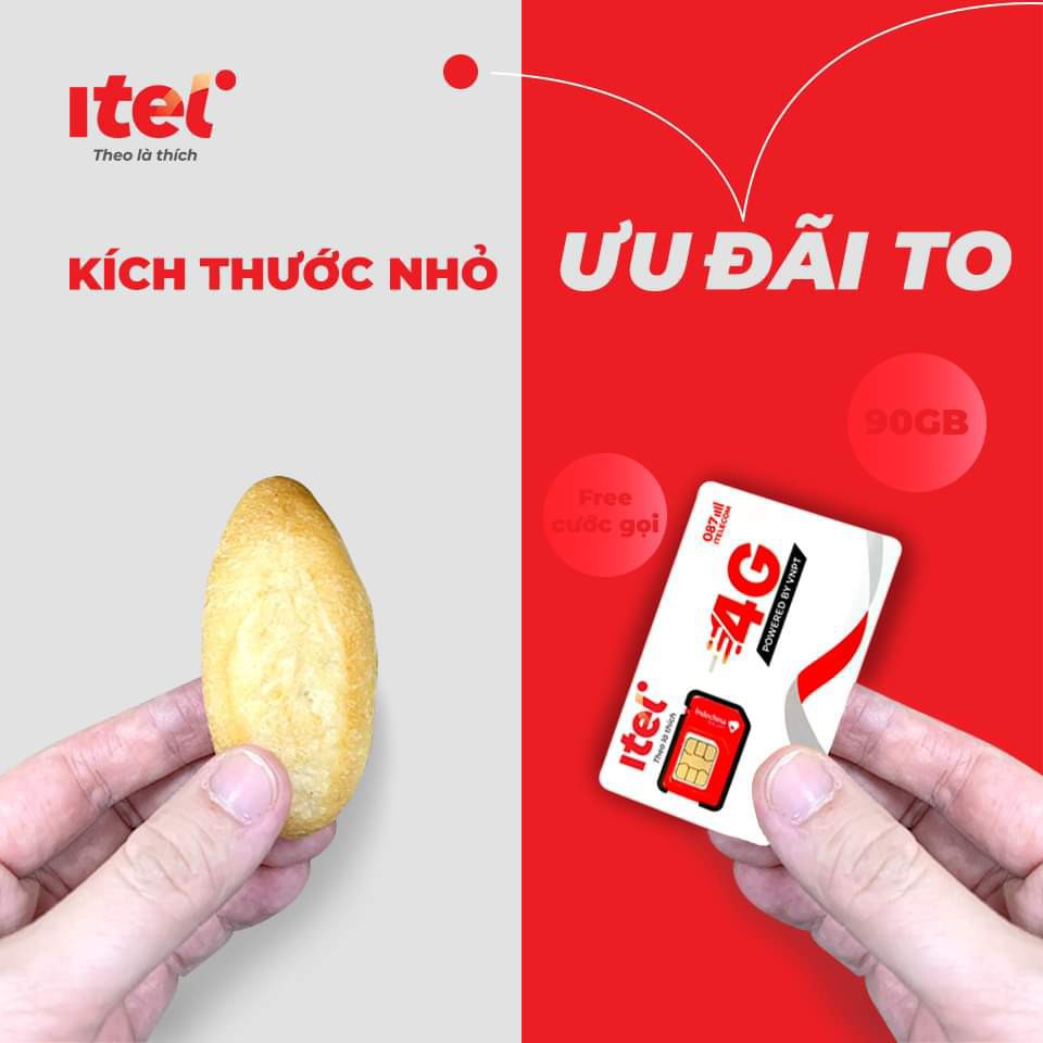 Combo 10 sim itel Tk ođ số đuôi 8x 9x(gói May 90Gb)