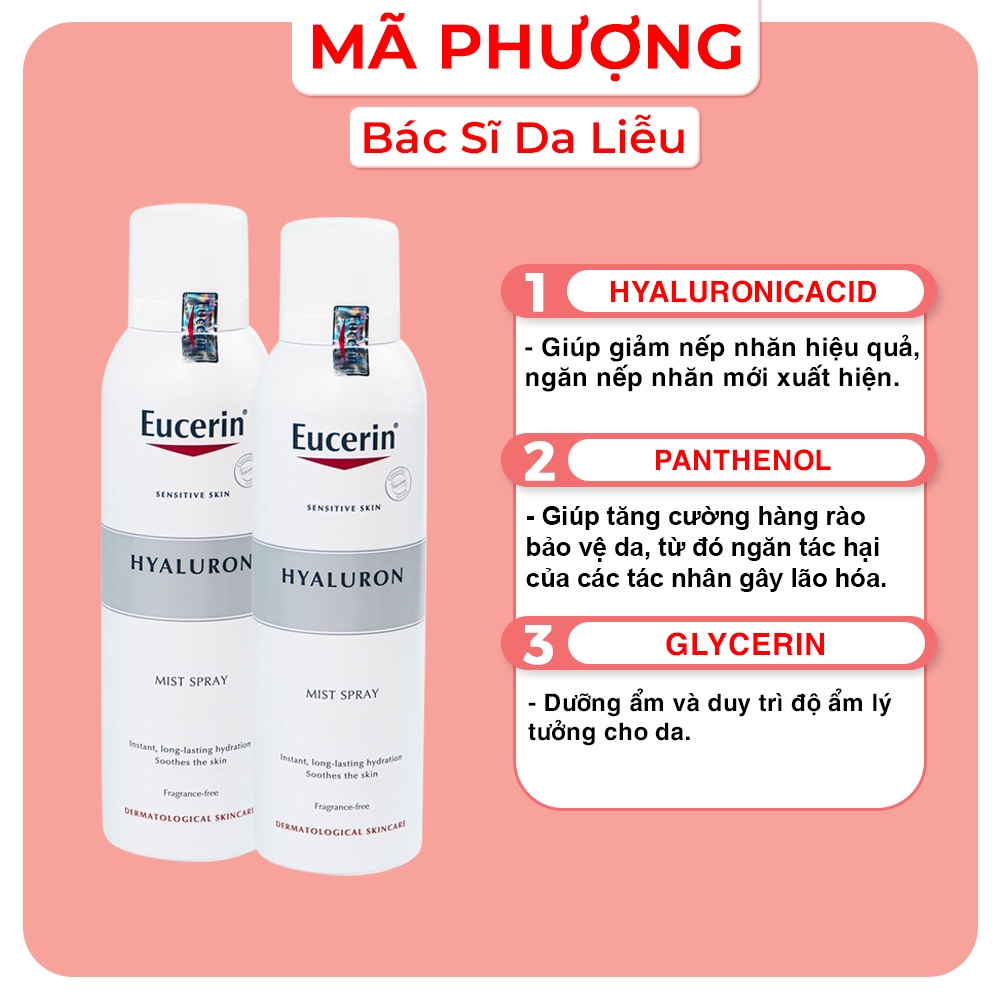 [CHÍNH HÃNG] Xịt Khoáng Cho Da Nhạy Cảm Xịt khoáng Eucerin HYALURON