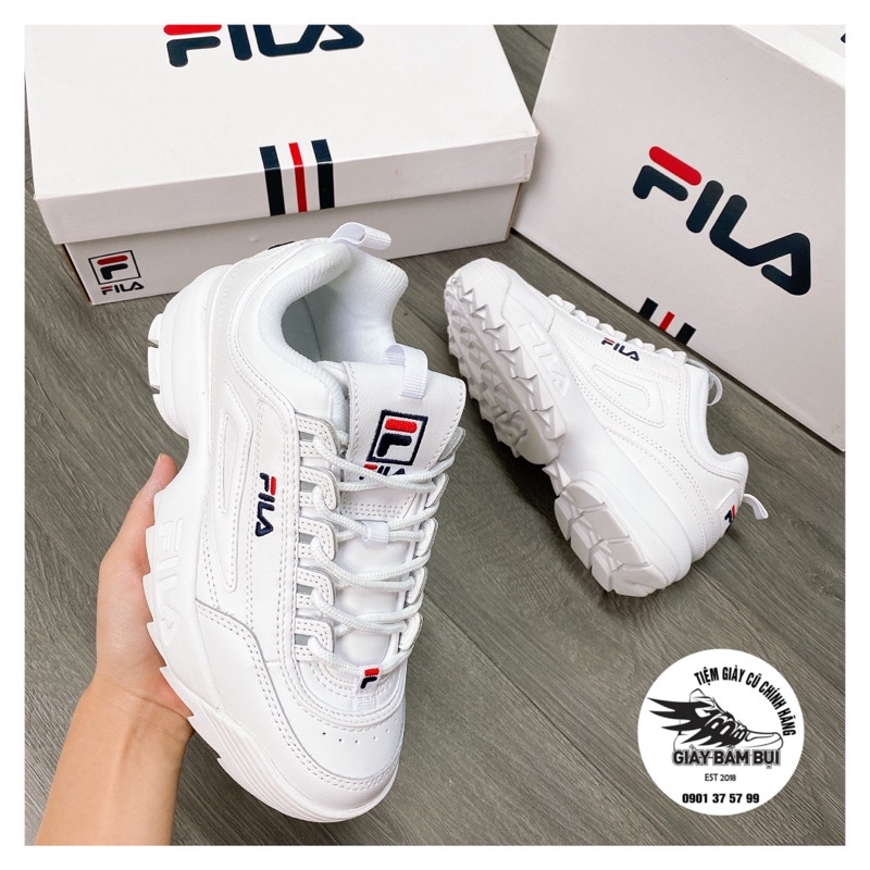 Giày thể thao Fila Disruptor 2 màu trắng, đế nâng chiều cao