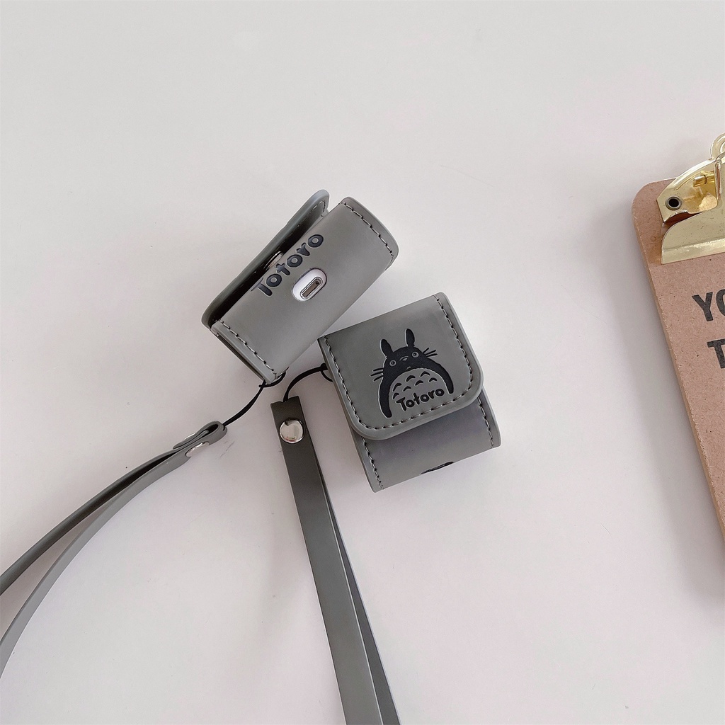 Vỏ Bảo Vệ Hộp Sạc Tai Nghe Bluetooth AirPods 1 2 pro 3 2021 gen3 Bằng Tpu Mềm Hình Totoro Da Xám