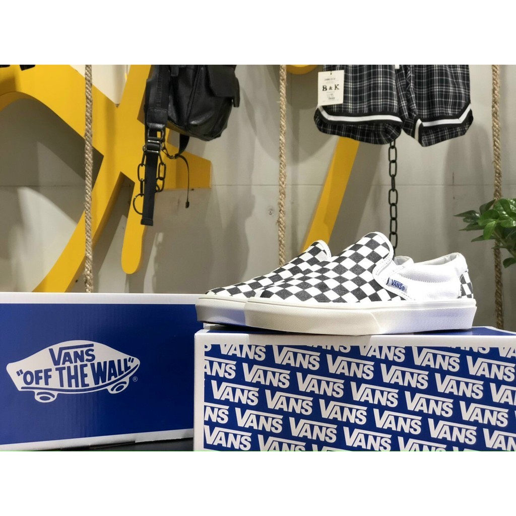 Giày Sneaker Vans Slip On Caro Fullbox, Giày thể thao nam nữ vans lười caro.