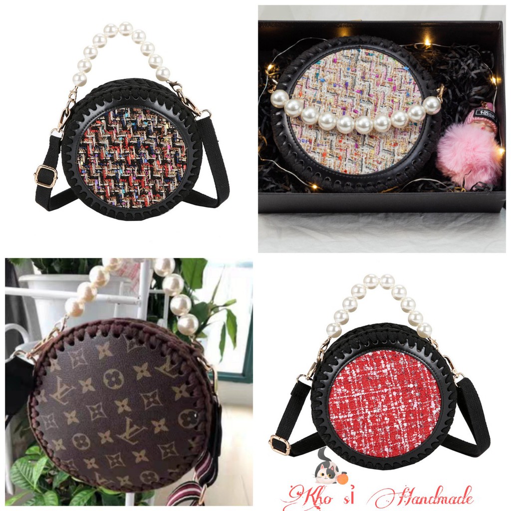 Tấm da làm túi tròn handmade - PK: túi tròn