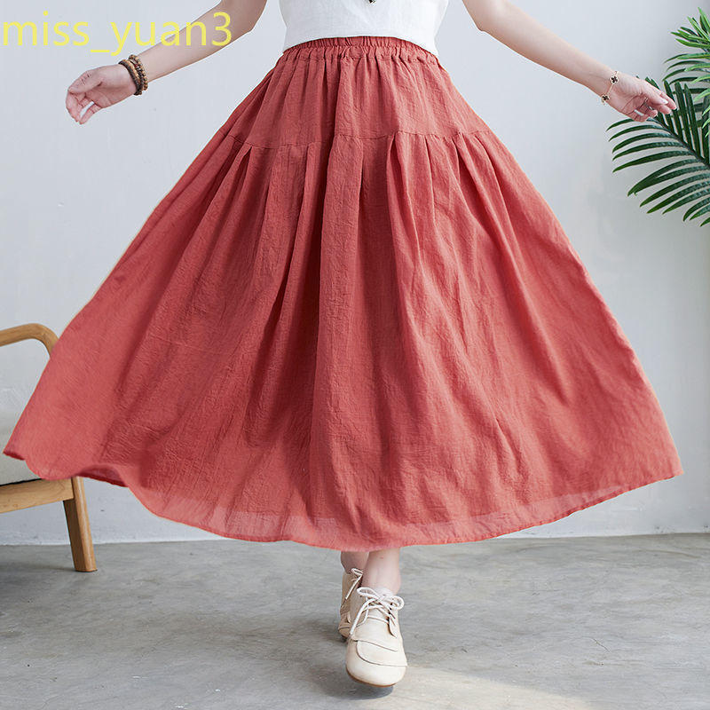 Chân váy lửng chất liệu cotton lanh hai lớp | BigBuy360 - bigbuy360.vn