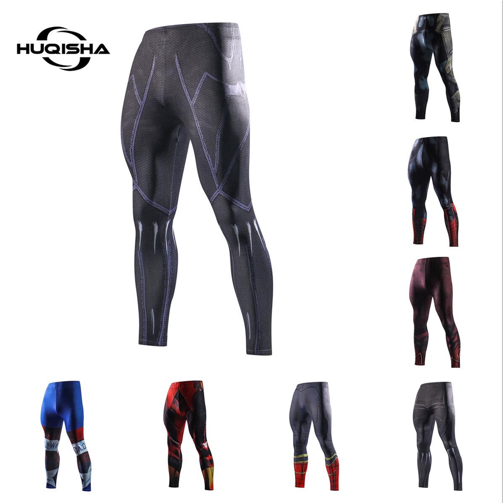 Quần legging thể thao HUQISHA in họa tiết thời trang dành cho nam