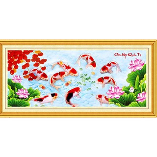 Tranh đính đá cửu ngư quần hội yn0080