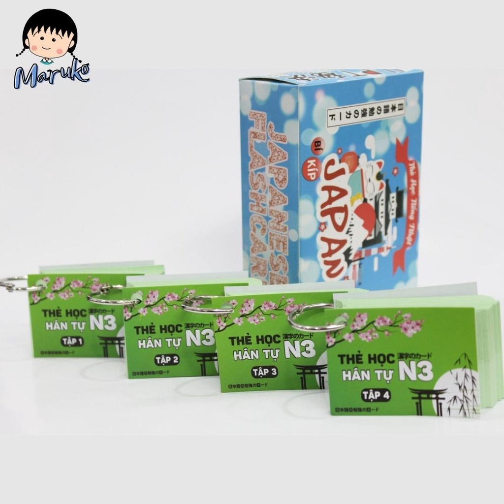 Thẻ Học Tiếng Nhật Kanji N3 Tái Bản Mới Nhất - Flashcard Kanji N3