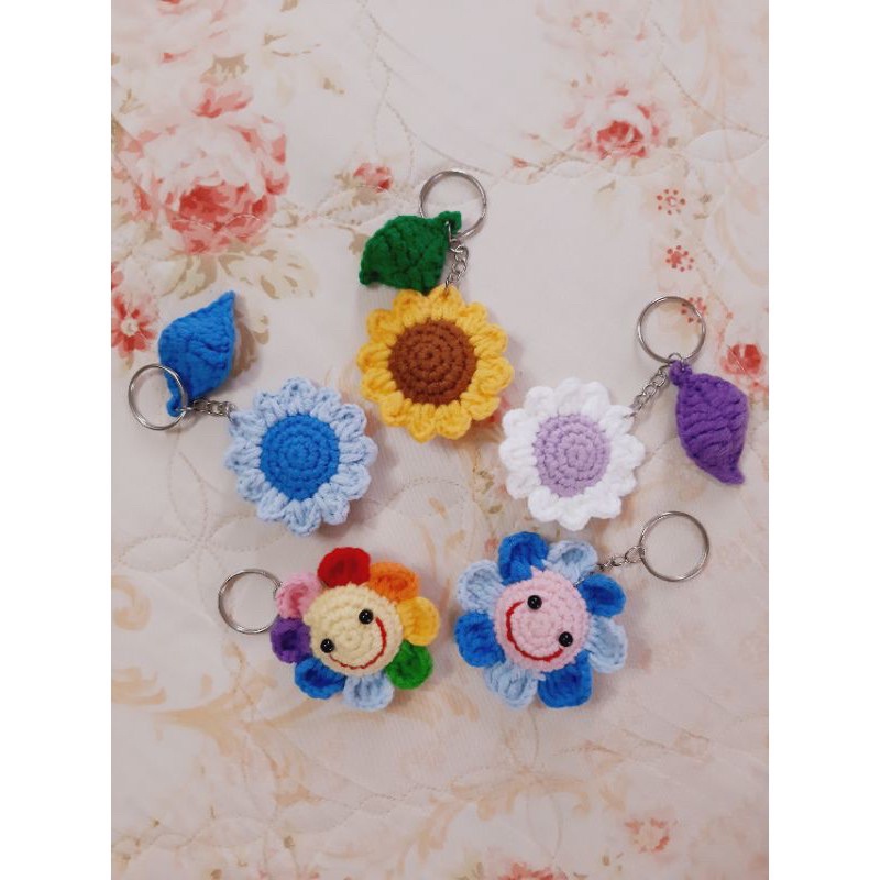 Móc Khoá Len Bông Hoa, Mặt Cười ,...                             ( HÀNG SẴN )