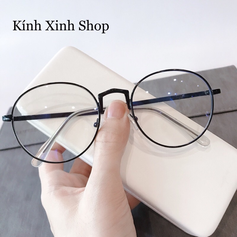 Gọng Kính Cận, Kính Giả Cận Nam Nữ Mắt Tròn Viền Dày Không Độ
