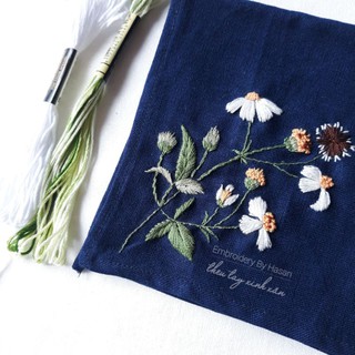 Khăn tay linen thêu hoa Xuyến Chi🌼